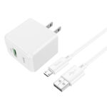 Hoco – Set de Cargador Rápido CS12 Ocean ⚡ QC 3.0 USB-A 18W + Cable Micro USB - Imagen 2