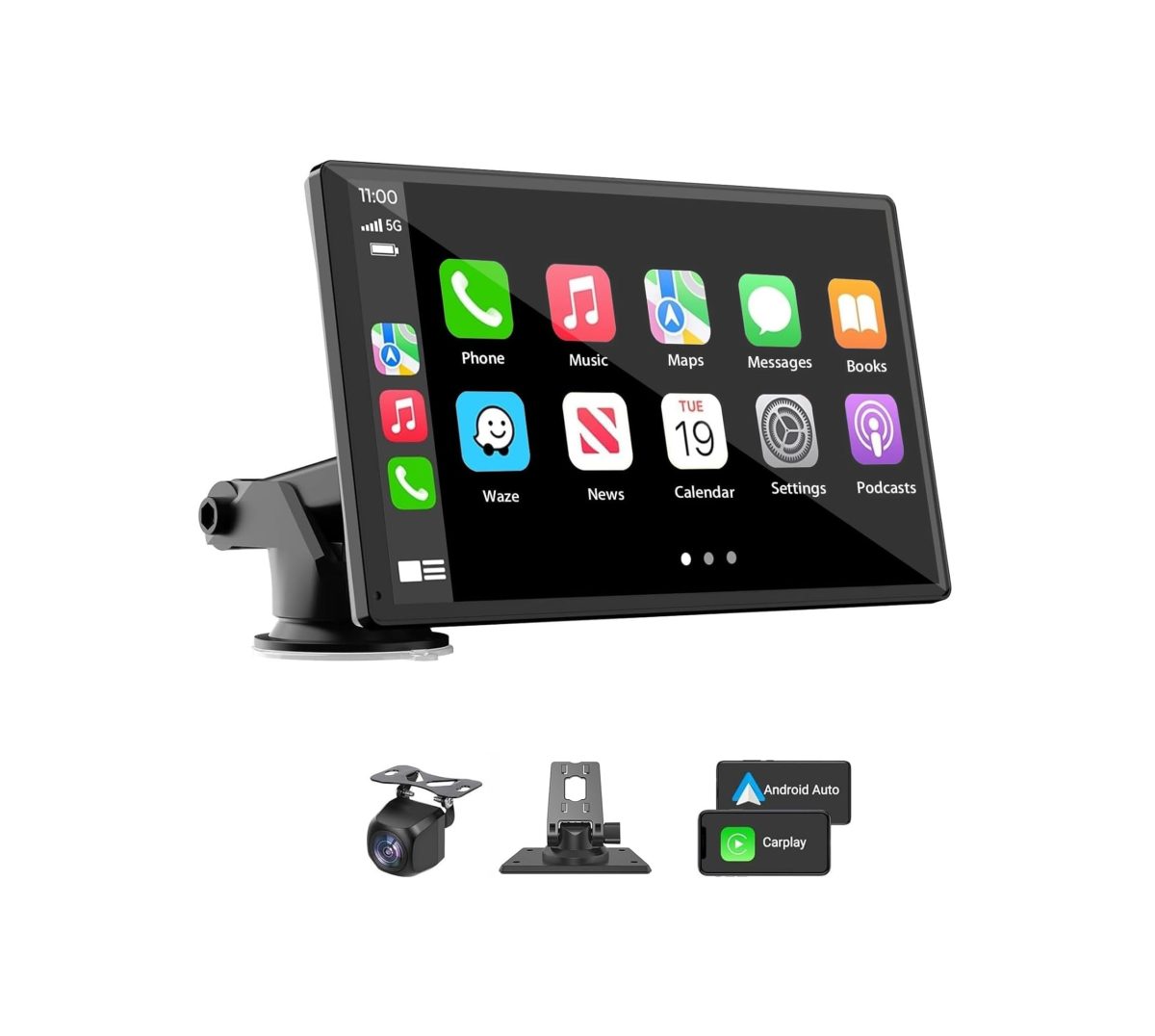 Pantalla Estéreo Portátil para Auto 7” – Apple CarPlay & Android Auto Inalámbrico - Imagen 1