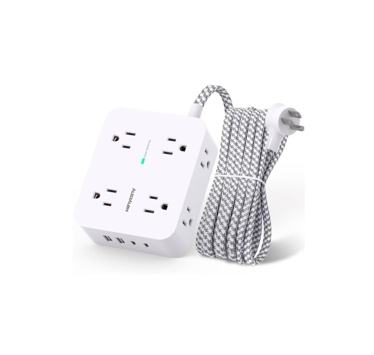 Regleta HANYCONY 8 Tomas + 4 Puertos USB (2 USB-C) - Imagen 1
