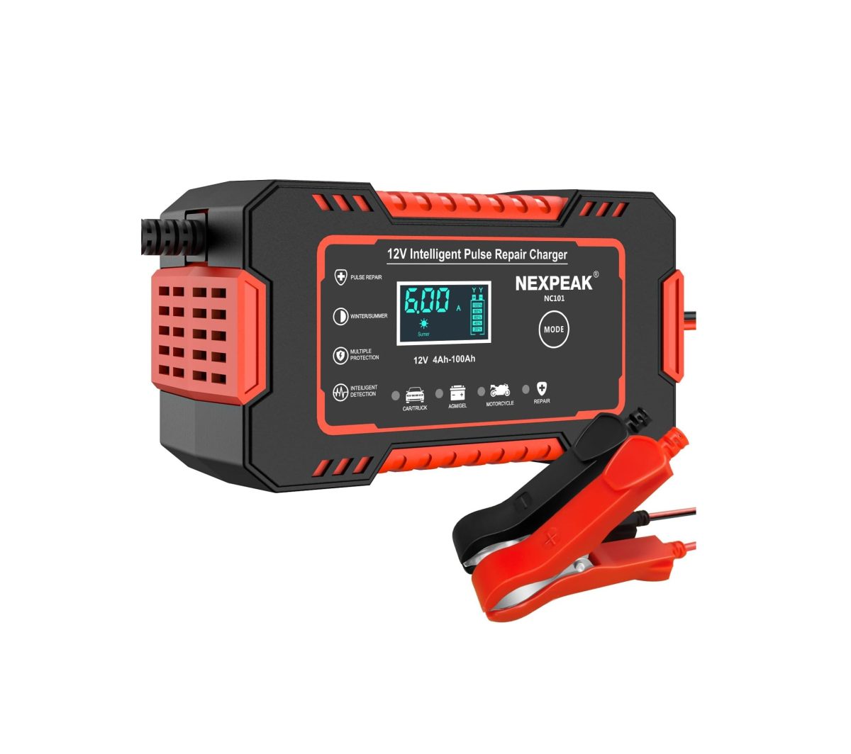 Cargador de Batería NEXPEAK NC101 12V 6A – Inteligente, con Reparación de Pulsos - Imagen 1