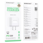 BOROFONE BA99 – Cargador Rápido PD 20W con Puerto USB-C (Solo Adaptador) - Imagen 6