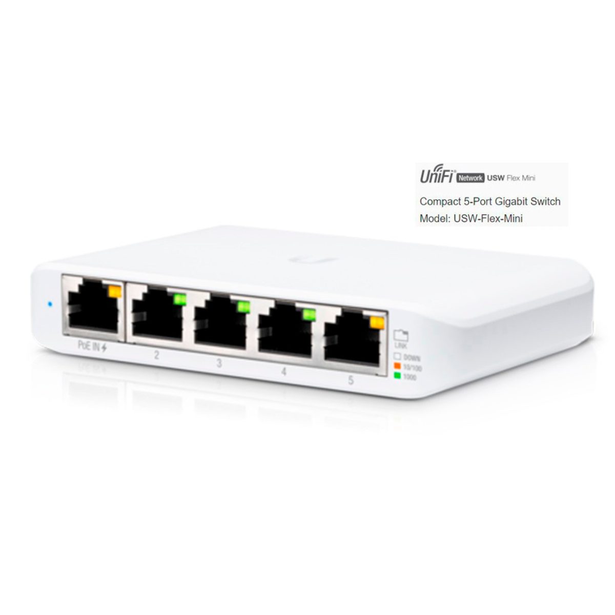 Ubiquiti USW-Flex-Mini – Switch Gigabit Gestionado 5 Puertos con PoE y USB-C - Imagen 1