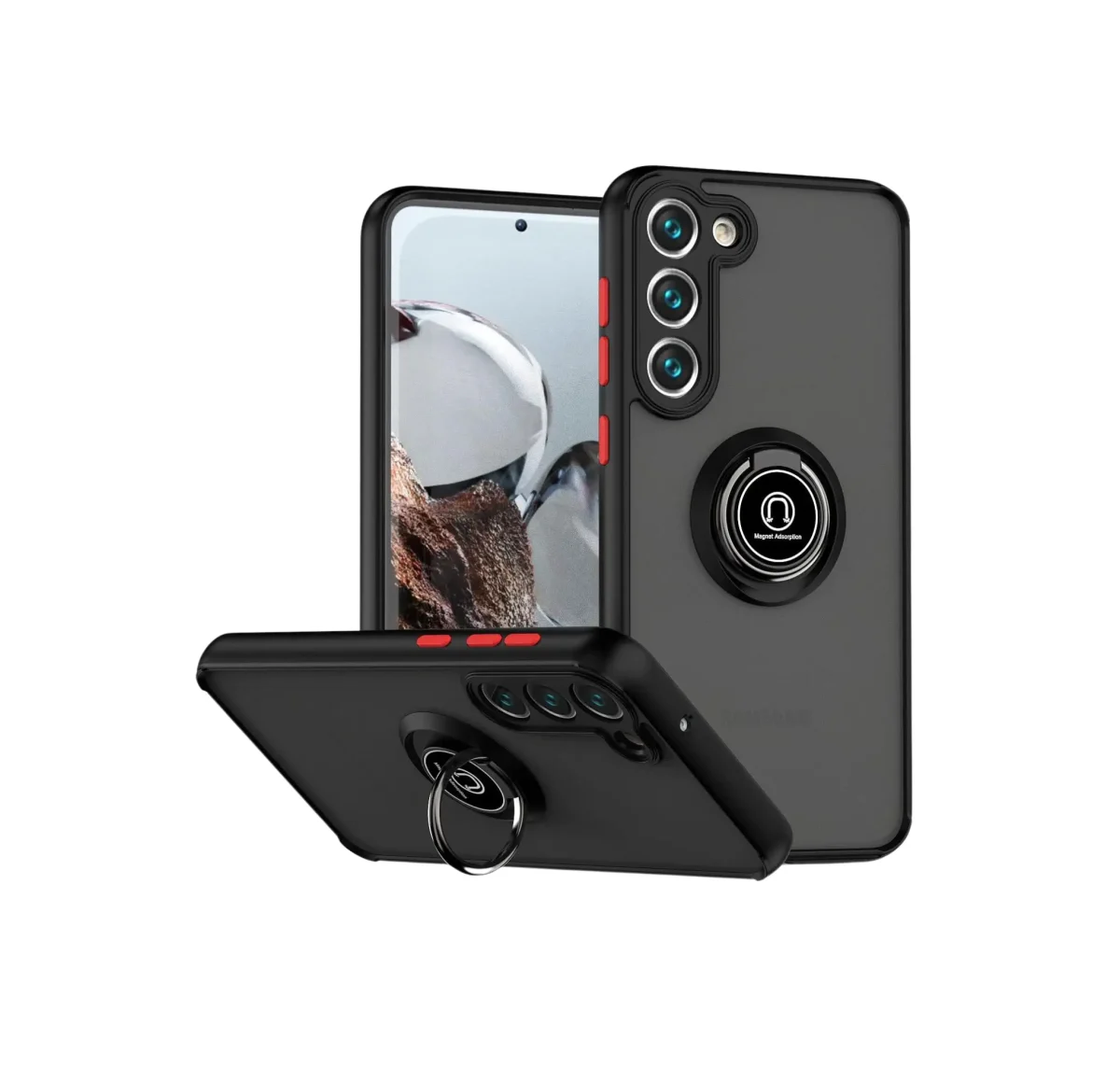 Cover Anillo 360 Negro y Rojo para Samsung Galaxy A10 | Funda de Polycarbonate - Imagen 1