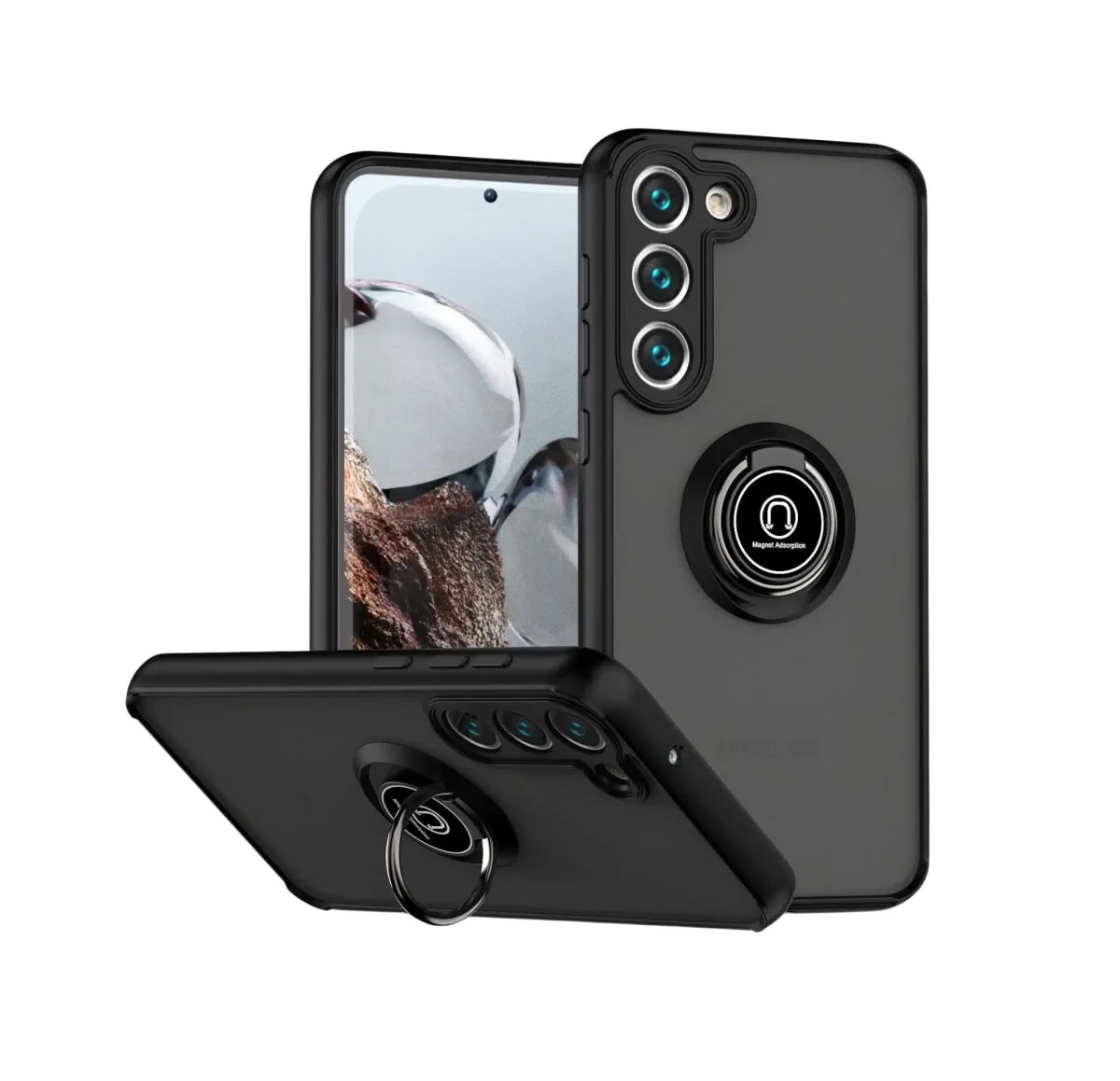 Cover Anillo 360 Negro para Samsung Galaxy S21 FE | Funda de Polycarbonate - Imagen 1
