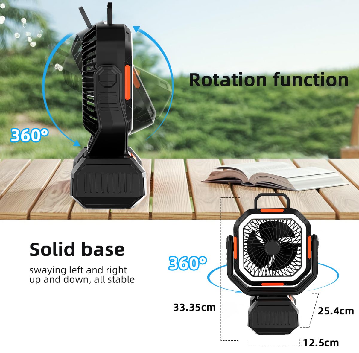 40.000 mAh Ventilador Recargable de doble motor (128 horas de batería) - Imagen 4