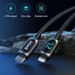 BWOO Cable Nylon Trenzado 27W Tipo‑C a iPhone X276 - Imagen 5