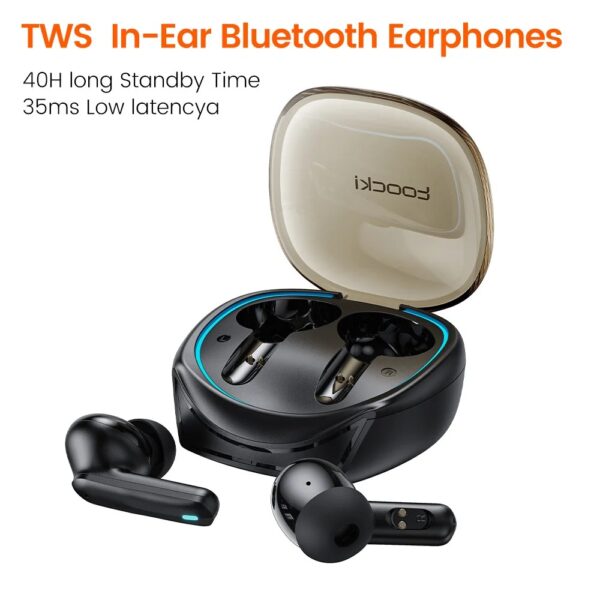Toocki - Auriculares Inalámbricos TWS Bluetooth 5.3 con Pantalla LED, Modo Gaming 35ms