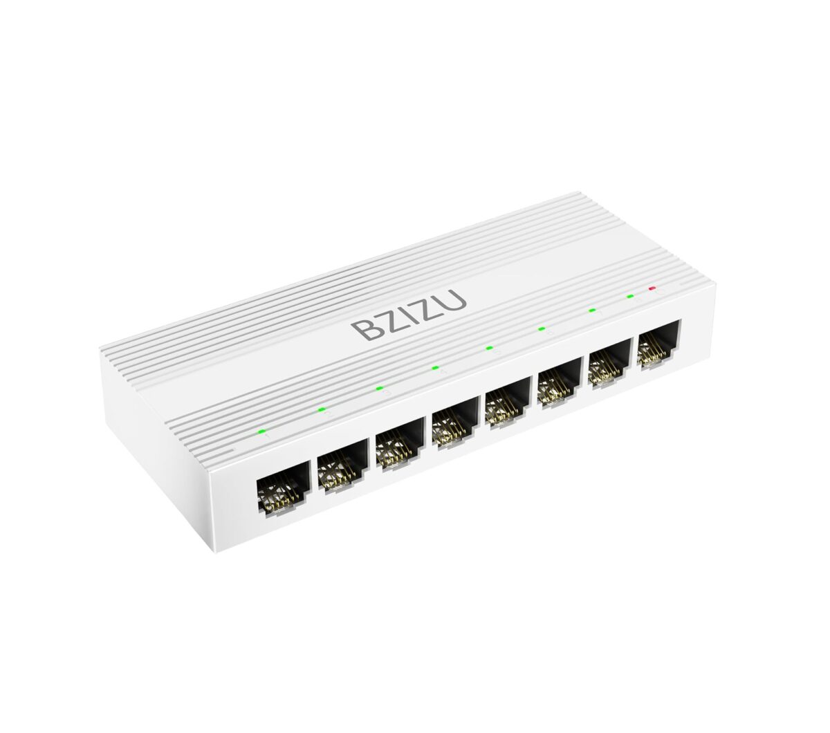 Switch Ethernet Gigabit BZIZU de 8 Puertos – Plug & Play, Compacto y Silencioso - Imagen 1