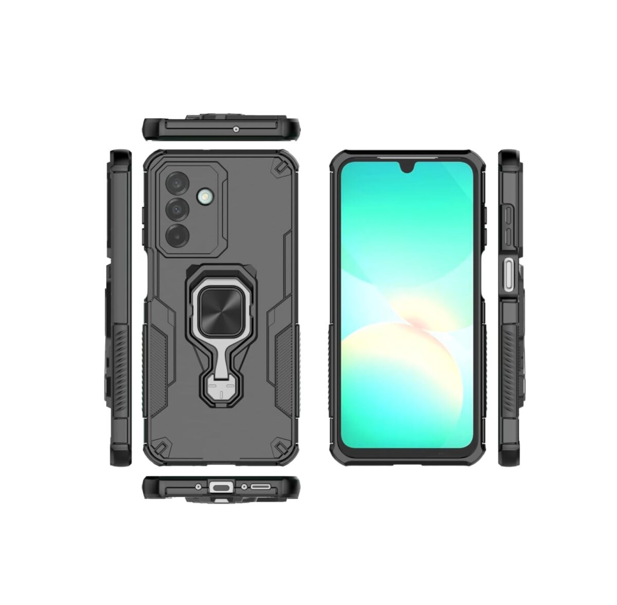 Cover Samsung Galaxy F16 5G – Resistente con Soporte de Anillo Magnético Giratorio TPU + PC a Prueba de Golpes - Image 2