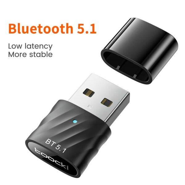 Toocki - Adaptador USB Bluetooth 5.1 Inalámbrico Plug & Play para Windows/Mac
