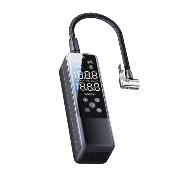 Toocki - Compresor de Aire Portátil Digital 85W para Neumáticos de Auto/Moto/Bici (Modelo TCQBA-A501)