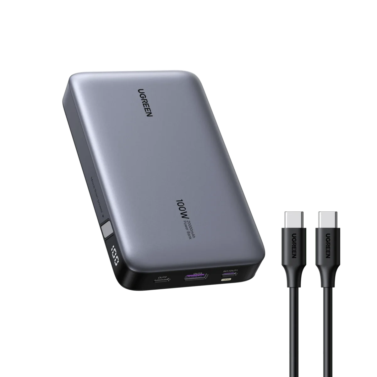 UGREEN - Power Bank 20000mAh 100W con Pantalla LED y Carga Rápida 3-en-1 - Image 1