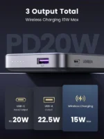 UGREEN - Power Bank Magnético 10000mAh con Soporte Plegable y Carga Inalámbrica 15W - Imagen 3
