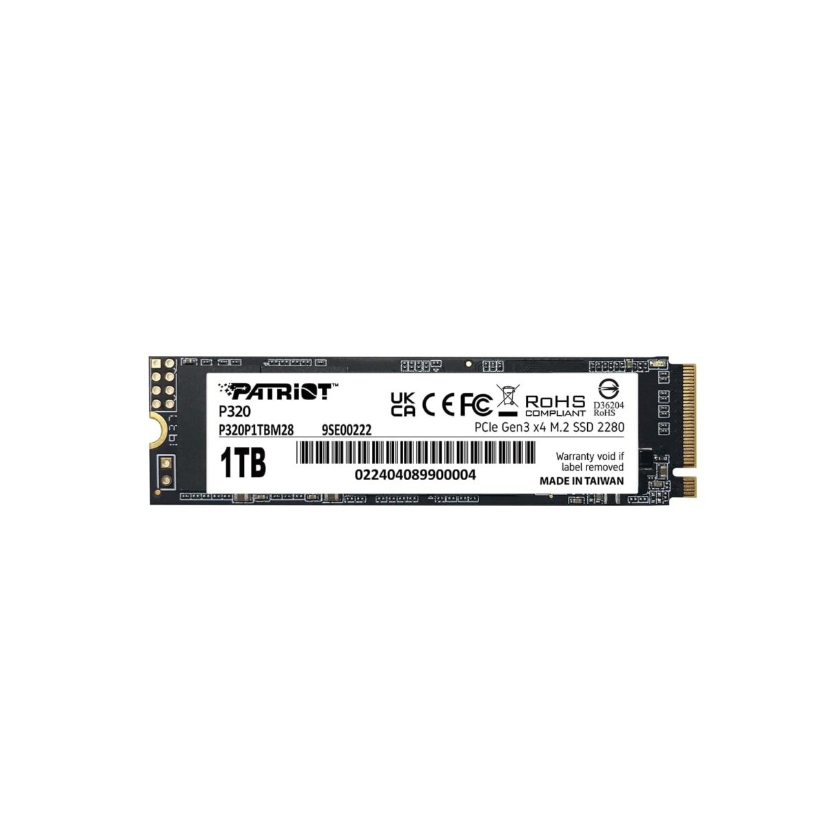 Patriot Memory P320 – SSD Interno 1TB NVMe PCIe Gen3x4 M.2 2280, hasta 3000MB/s - Image 1
