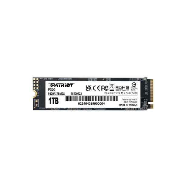 Patriot Memory P320 – SSD Interno 1TB NVMe PCIe Gen3x4 M.2 2280, hasta 3000MB/s