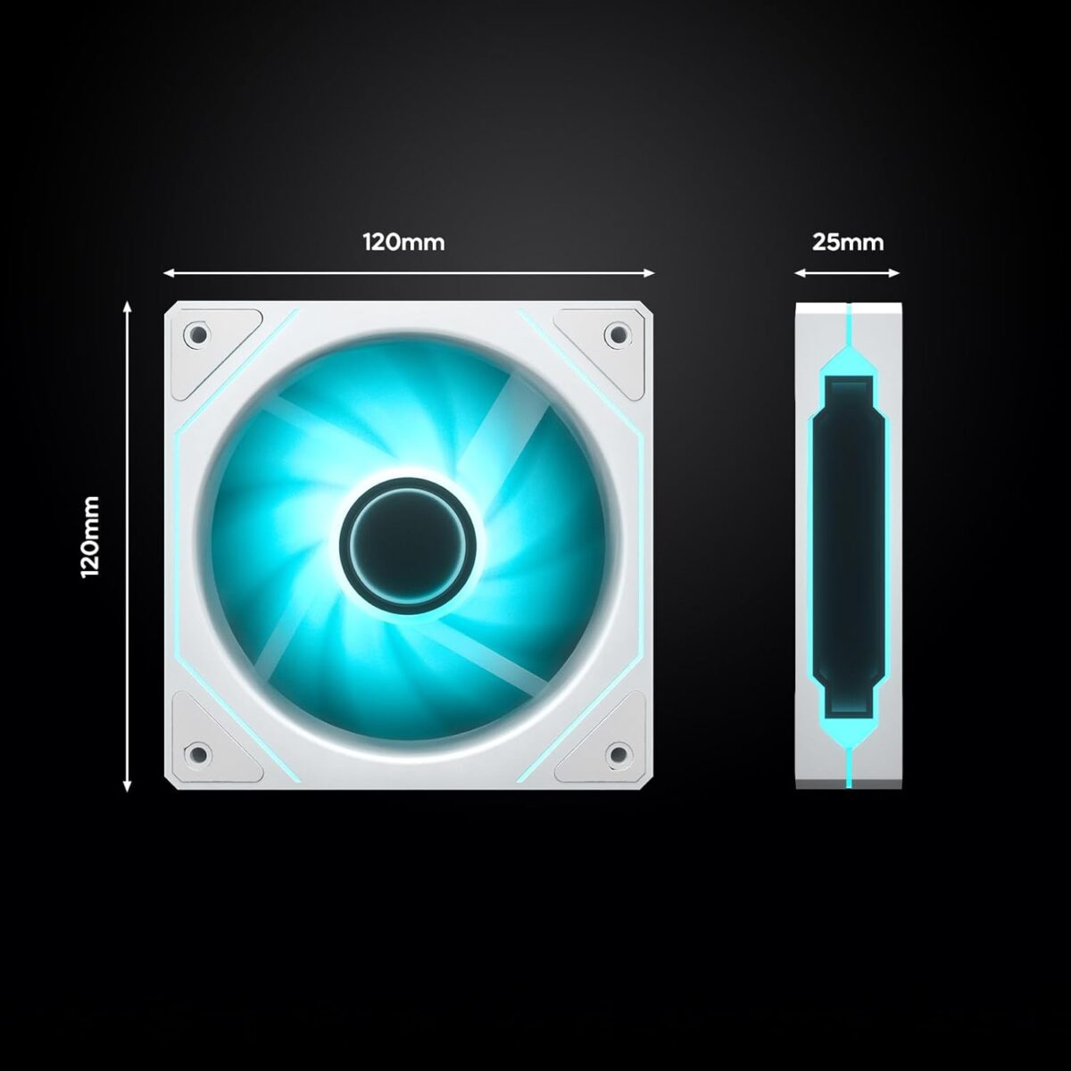 Ventiladores ARKROCK F120 (3 en 1) – 120mm, ARGB, PWM, Espejo Infinito - Image 2