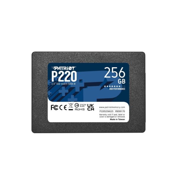 Patriot Memory P220 SSD Interno 256GB – SATA III 2.5” Unidad de Estado Sólido