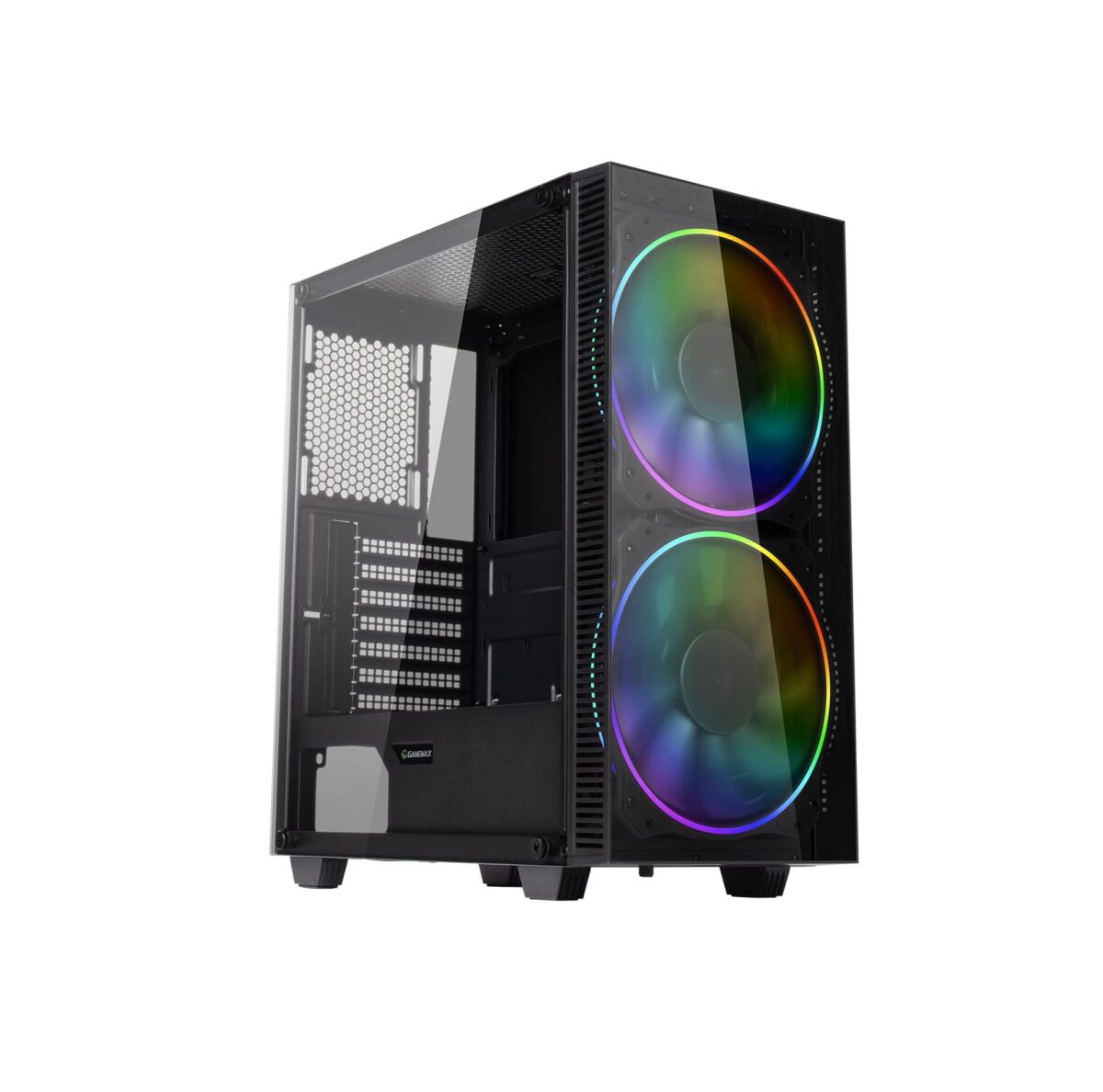 GameMax Black Hole – Case ATX Mid-Tower Gaming, Panel de Vidrio Templado, 2 Ventiladores ARGB - Image 1