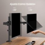 ErGear – Soporte de Escritorio para Monitor Doble | Brazo Ajustable 13”-32” | Giro, Inclinación y Rotación 360° - Imagen 5