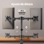 ErGear – Soporte de Escritorio para Monitor Doble | Brazo Ajustable 13”-32” | Giro, Inclinación y Rotación 360° - Imagen 3
