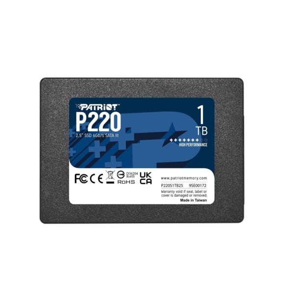 Patriot Memory P220 – SSD Interno 1TB 2.5" SATA III 6Gb/s – Hasta 550MB/s