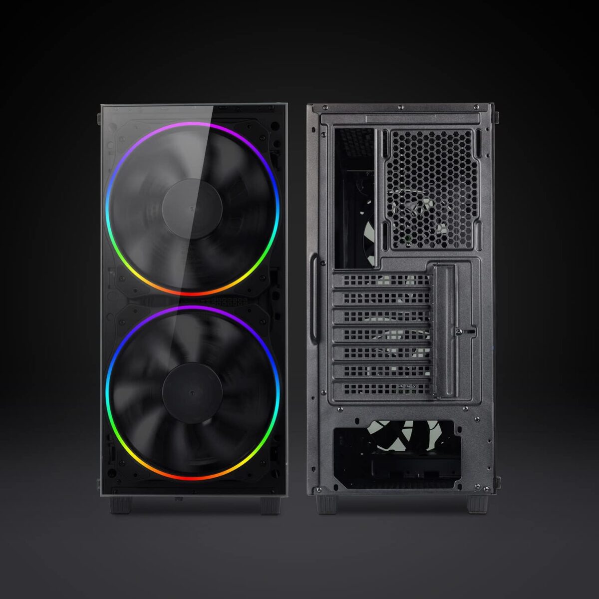 GameMax Black Hole – Case ATX Mid-Tower Gaming, Panel de Vidrio Templado, 2 Ventiladores ARGB - Image 3