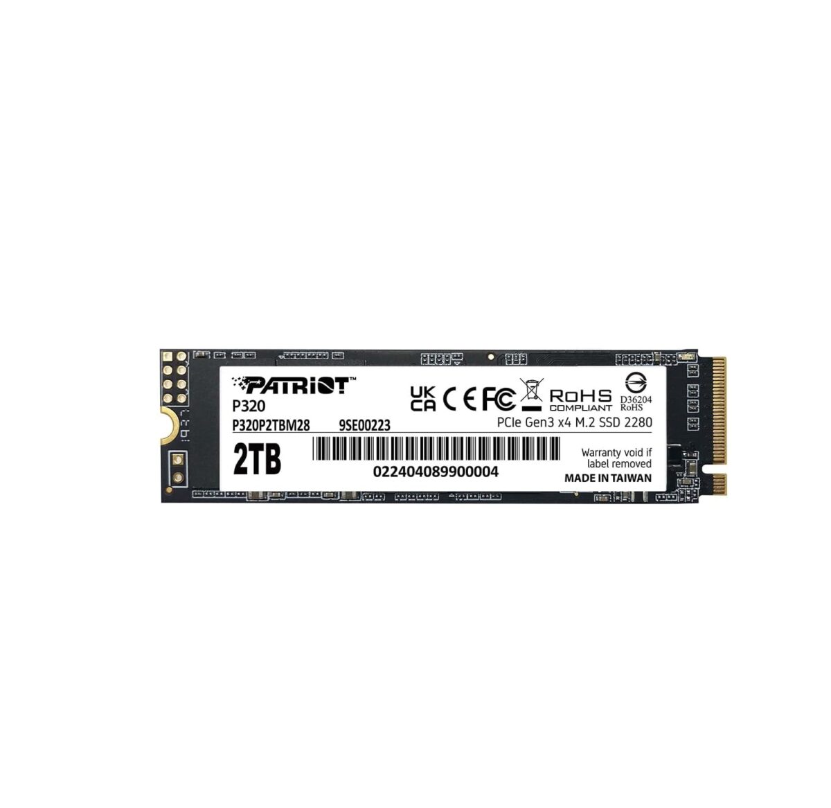 Patriot Memory P320 – SSD Interno 2TB NVMe PCIe Gen3x4 M.2 2280, hasta 3000MB/s - Image 1