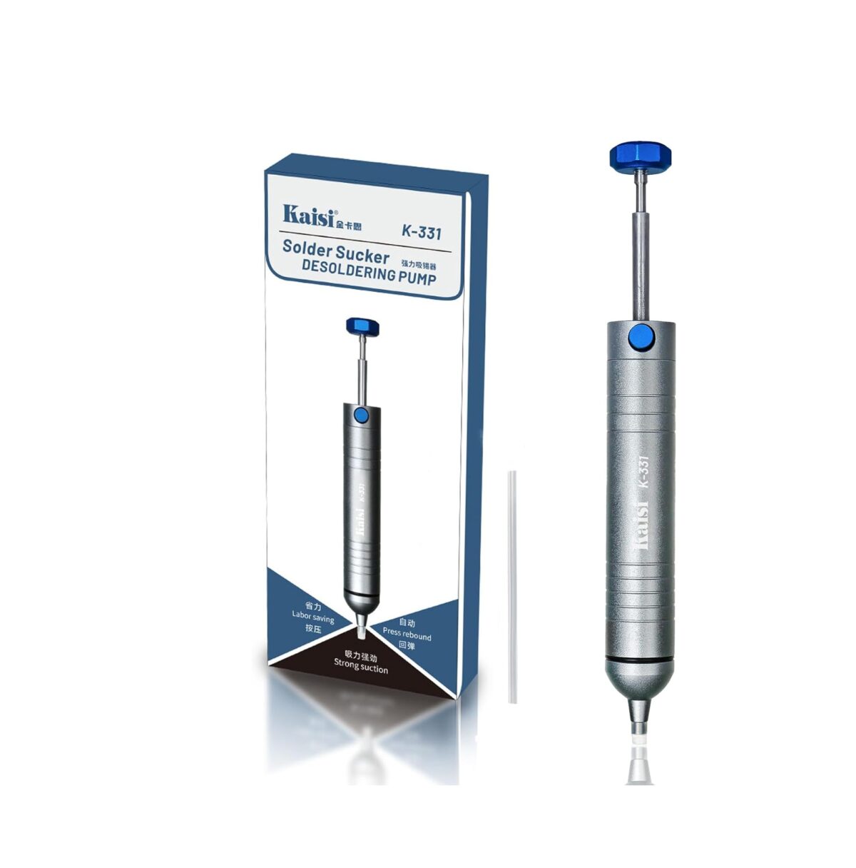 Kaisi – Bomba de Desoldadura Manual | Succión al Vacío Potente | Punta Antibloqueo + Tubo de Silicona Resistente al Calor - Image 1