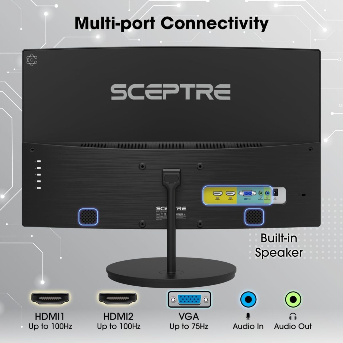 Monitor Curvo Gaming Sceptre 27" – FHD 1080p, 100Hz, HDMI X2, Altavoces Integrados - Image 5