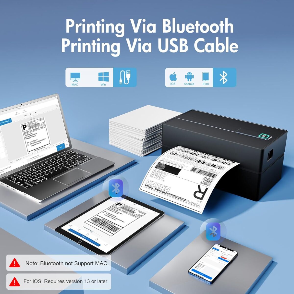Impresora Térmica de Etiquetas NULLTONEX Y813 – Bluetooth Inalámbrica 4x6 para Envíos - Image 4