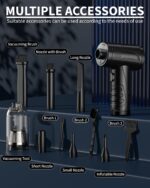 Plumero de Aire Comprimido Recargable Jicawz – 3 Velocidades, 95.000 RPM, LED, 2 en 1 Soplador y Aspiradora - Image 6