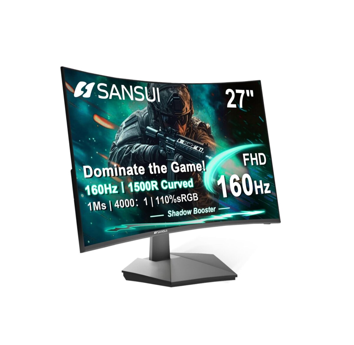 SANSUI Monitor Curvo Gaming 27" FHD 1080P – 160Hz, 1ms, FreeSync, HDR, 1500R - Image 1