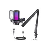 Micrófono MAONO DGM20S – USB Gaming con Cancelación de Ruido, RGB, Brazo Ajustable