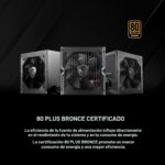 MSI MAG A650BN – Fuente de Alimentación ATX 650W 80+ Bronze - Imagen 2