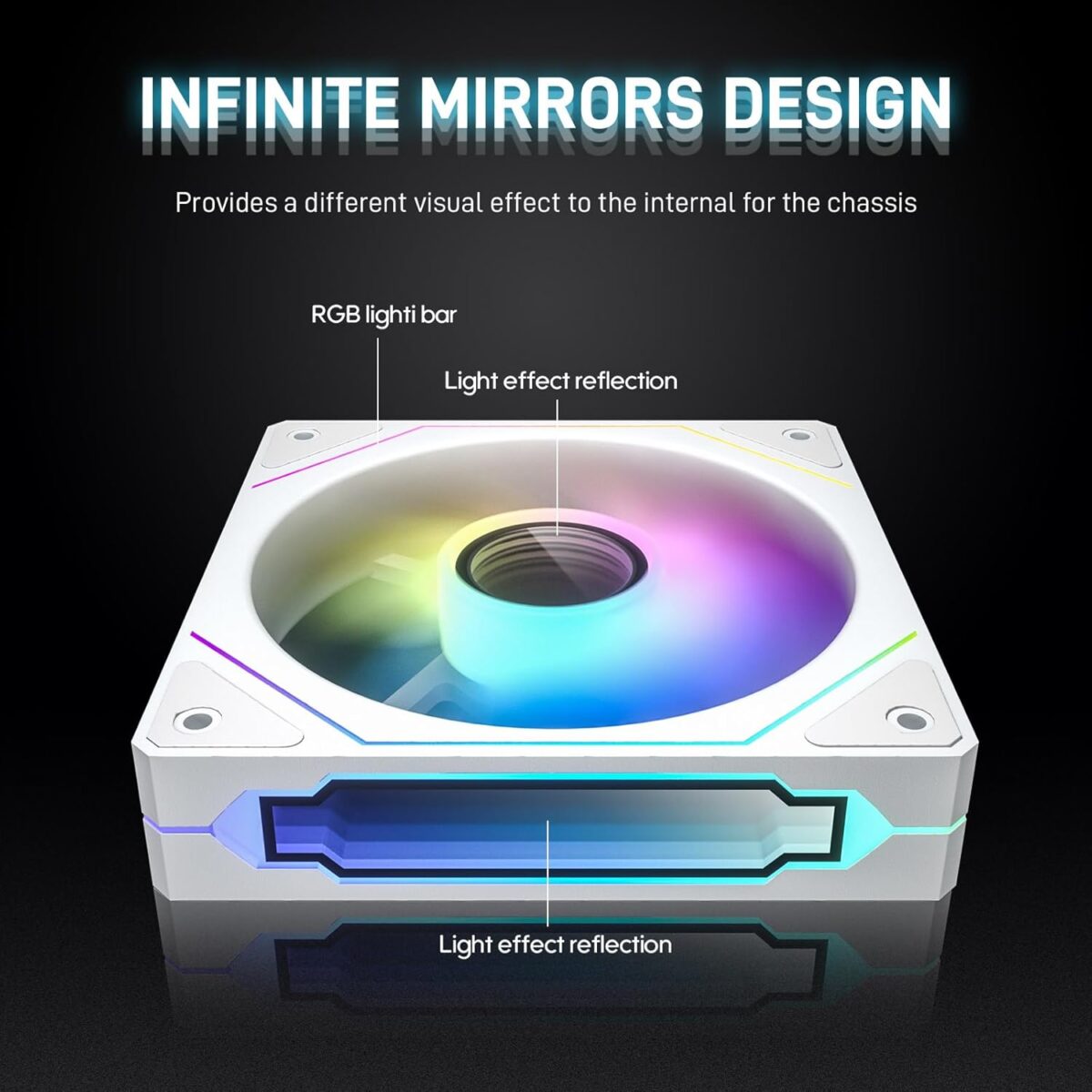 Ventiladores ARKROCK F120 (3 en 1) – 120mm, ARGB, PWM, Espejo Infinito - Image 4