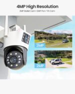 ZOSI C298 – Cámara de Seguridad WiFi 4MP Dual-Lens | Visión 360° PT | Detección Inteligente - Image 4