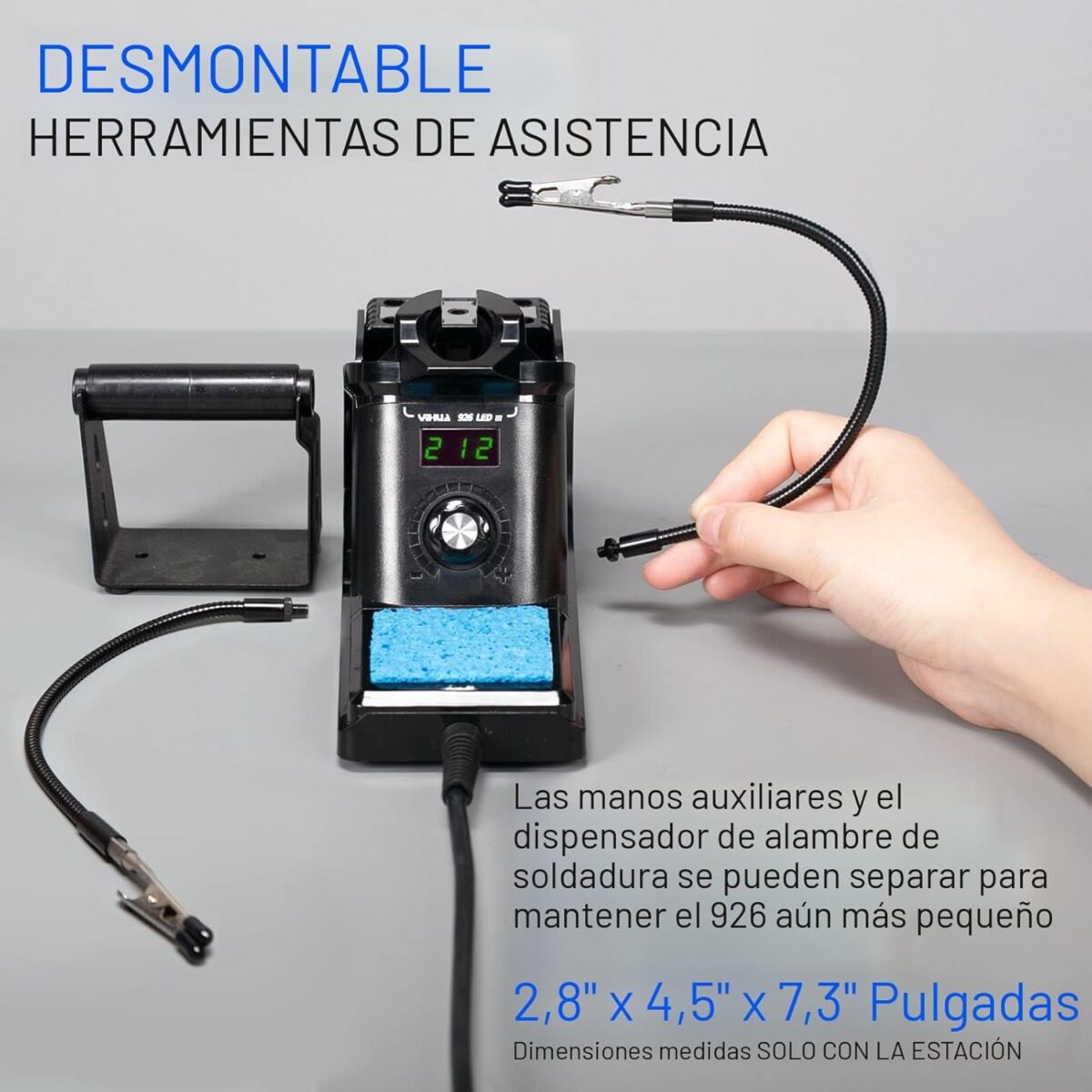 Kit de Estación de Soldadura Digital 60W con Pantalla, 6 Puntas, 2 Manos de Ayuda y Accesorios - Image 6