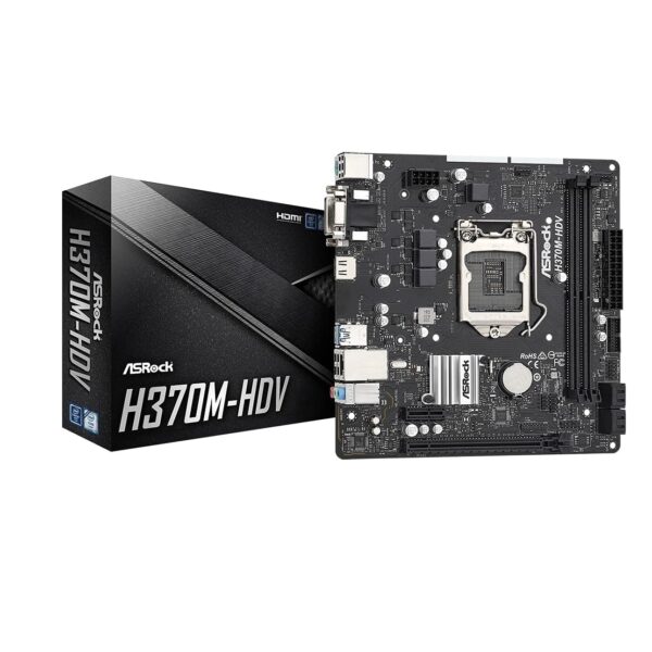 Motherboard ASRock H370M-HDV Micro-ATX – Intel LGA1151, DDR4, SATA3, USB 3.2