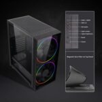 GameMax Black Hole – Case ATX Mid-Tower Gaming, Panel de Vidrio Templado, 2 Ventiladores ARGB - Image 2