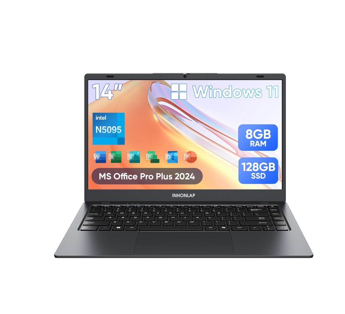 Laptop INHONLAP BTC511 – 14" HD, Intel N5095, 8GB RAM, 128GB SSD (1TB Expandible), Windows 11 Pro - Image 1