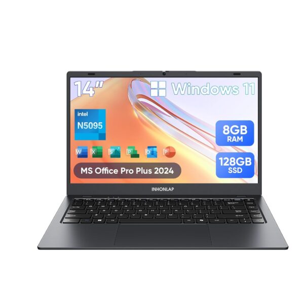 Laptop INHONLAP BTC511 – 14" HD, Intel N5095, 8GB RAM, 128GB SSD (1TB Expandible), Windows 11 Pro