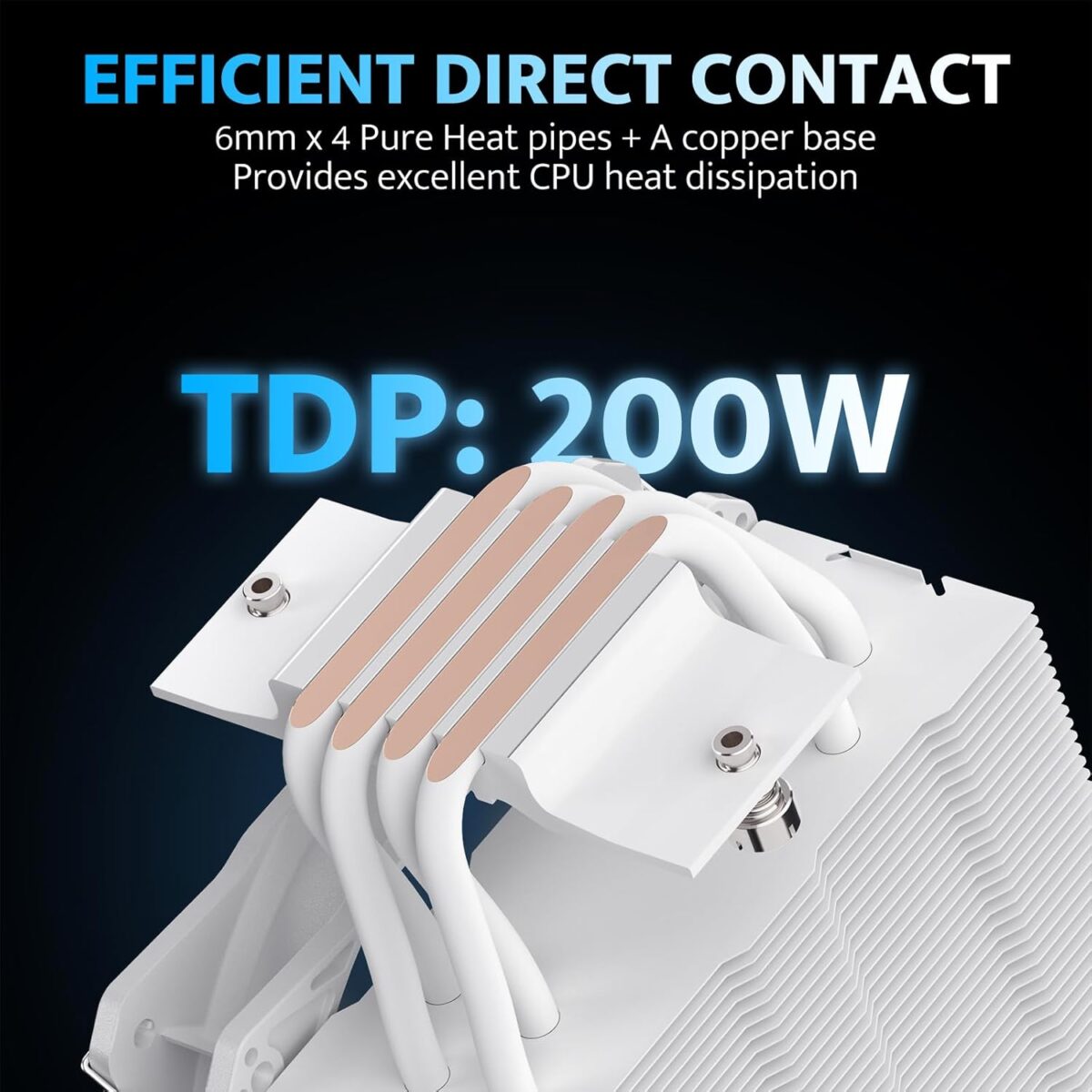 Enfriador CPU darkFlash Z4Pro Mist – 120mm, TDP 200W, 4 Heatpipes, ARGB, Compatible Intel/AMD - Image 2