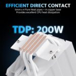 Enfriador CPU darkFlash Z4Pro Mist – 120mm, TDP 200W, 4 Heatpipes, ARGB, Compatible Intel/AMD - Image 2