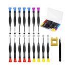 Juego de Destornilladores de Precisión 18 en 1 con Estuche – Torx, Phillips, Pentalobe, Planos + Pinzas Antiestáticas