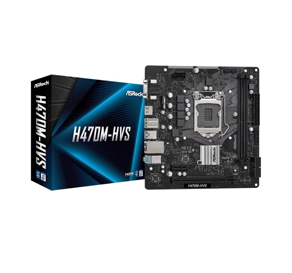 Motherboard ASRock H470M-HVS Micro-ATX – Intel 10ª Gen, DDR4, HDMI/D-Sub, SATA3 - Image 1