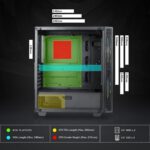 GameMax Black Hole – Case ATX Mid-Tower Gaming, Panel de Vidrio Templado, 2 Ventiladores ARGB - Image 6