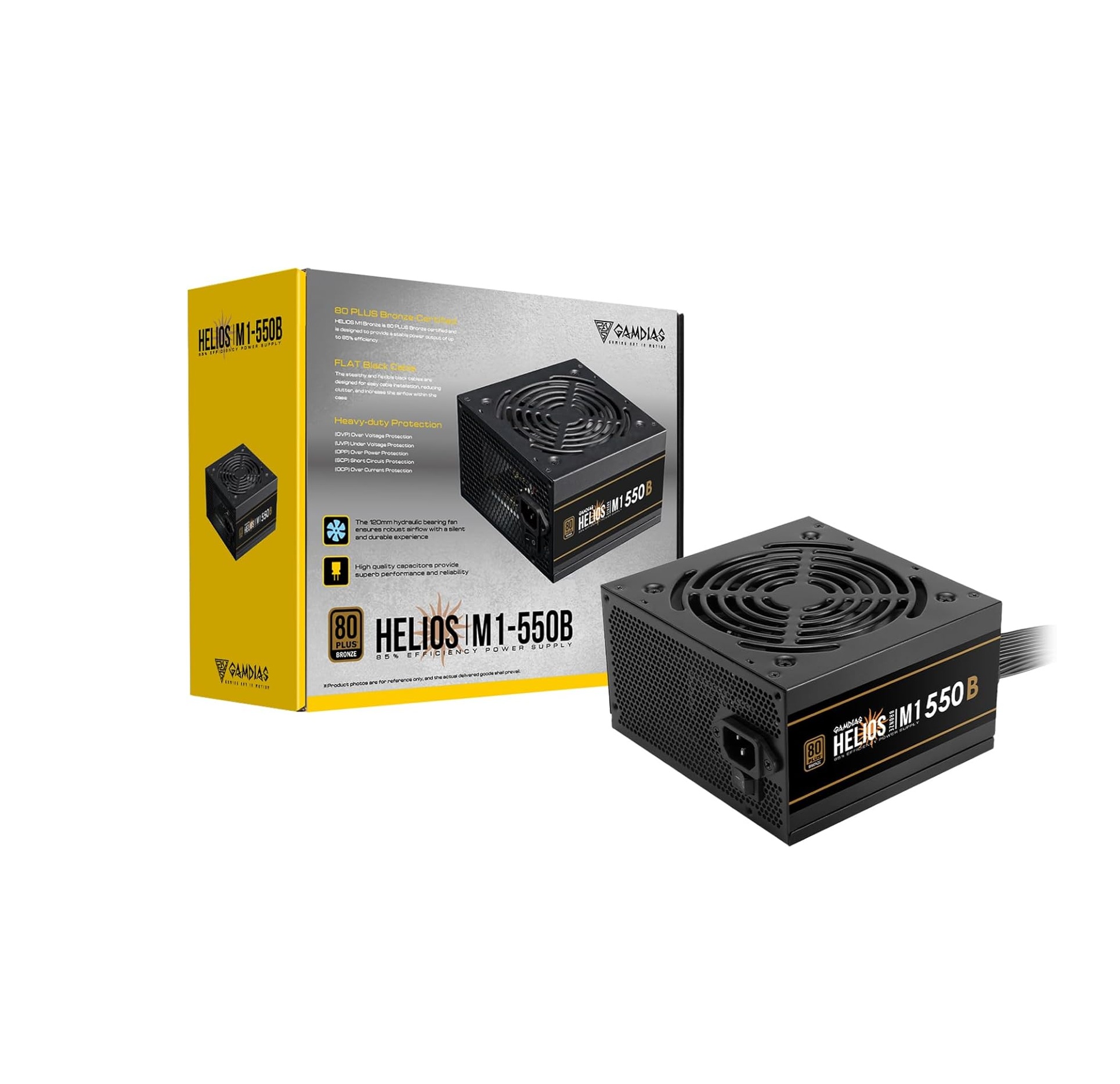 71i6QSdj2IL._AC_SL1500_ Fuente de Poder GAMDIAS Helios M1-550B – 550W ATX, 80 PLUS Bronze - Imagen 1