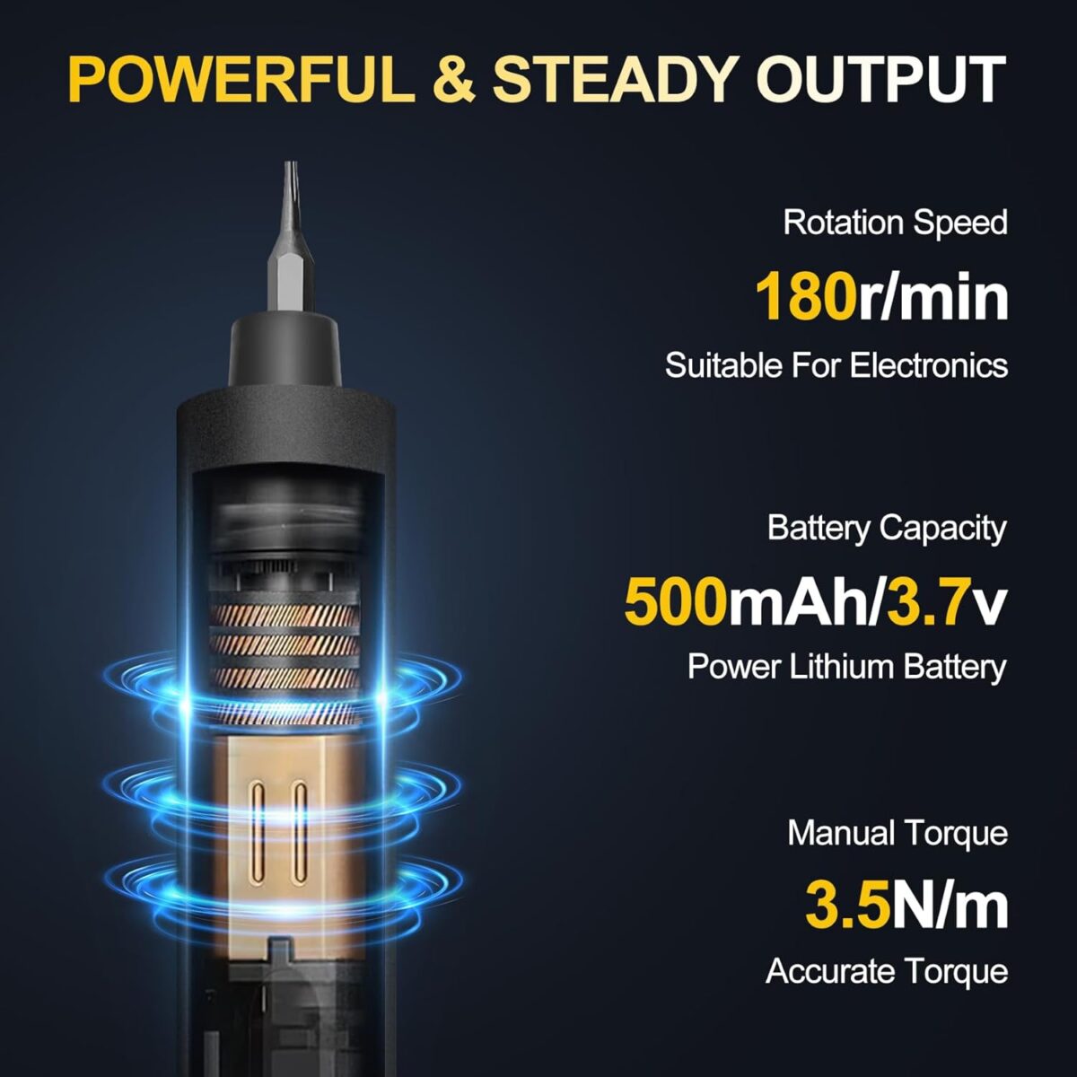 Juego de Destornilladores Eléctricos XIAONIAN 76 en 1 – 3.7V, Pantalla LED, USB-C, Torque Ajustable - Image 2