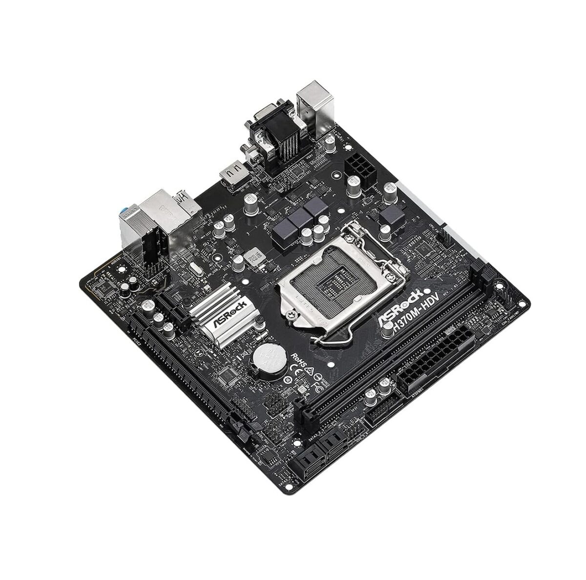 Motherboard ASRock H370M-HDV Micro-ATX – Intel LGA1151, DDR4, SATA3, USB 3.2 - Image 2