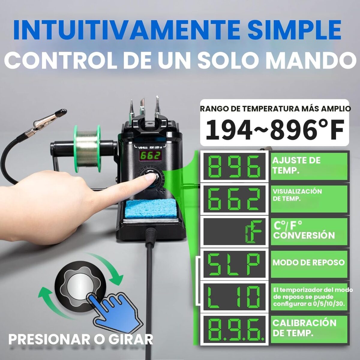 Kit de Estación de Soldadura Digital 60W con Pantalla, 6 Puntas, 2 Manos de Ayuda y Accesorios - Image 2
